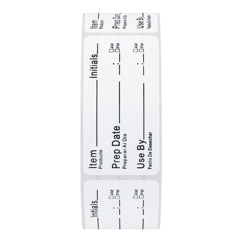 Hybsk 1 x 2 Inch Removable Shelf Life Labels for Food Rotation Use by Food Preparation Stickers Prep Date Total 500 Labels Per Roll (Black Font) - Image 2